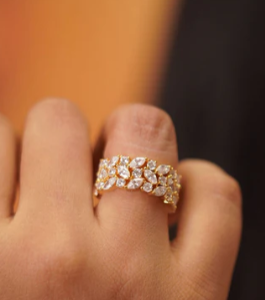 Marquise around Thick Diamond Band Ring | Daily Wear