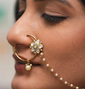 Fool Ki Dhar Polki Moissanite Gold Nath | Nose Ring