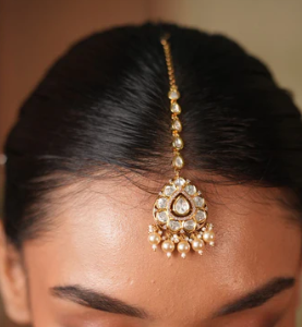 Mitali Moissanite Gold Maangtika | Mid- Sized